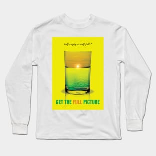 Half Full Half Empty Surrel Illustration Optimistic Long Sleeve T-Shirt